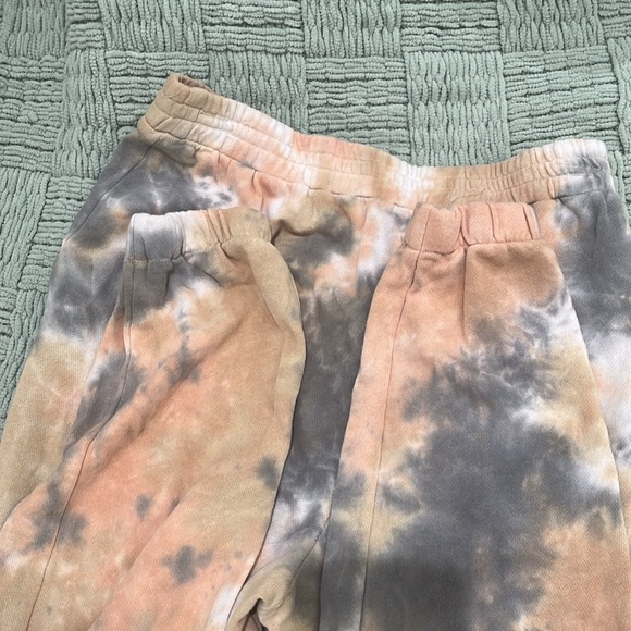 Lush Womens Coral Yell Tie Dye Smocked Waist Jogger Pull On Pants size M - Picture 5 of 6